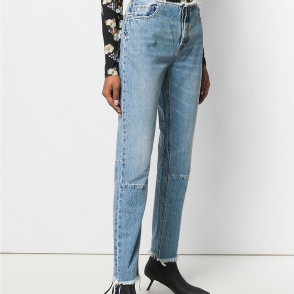 Farfetch Unravel Project Frayed Detail Slim Light Blue Jeans Raw Hem Size 28 - Picture 4 of 15